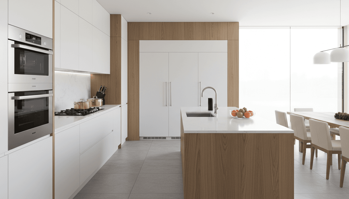 Modern kitchen renovation with updated cabinets and countertops