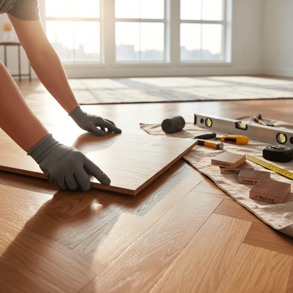 Flooring installation and room construction work